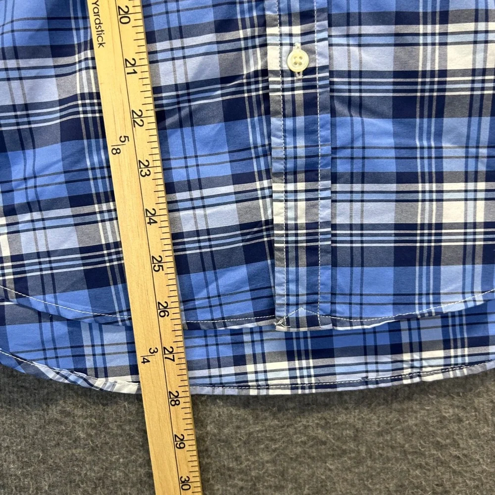 Polo Ralph Lauren Performance Kids Blue Plaid Button Down Shirt XL 18-20 L/S